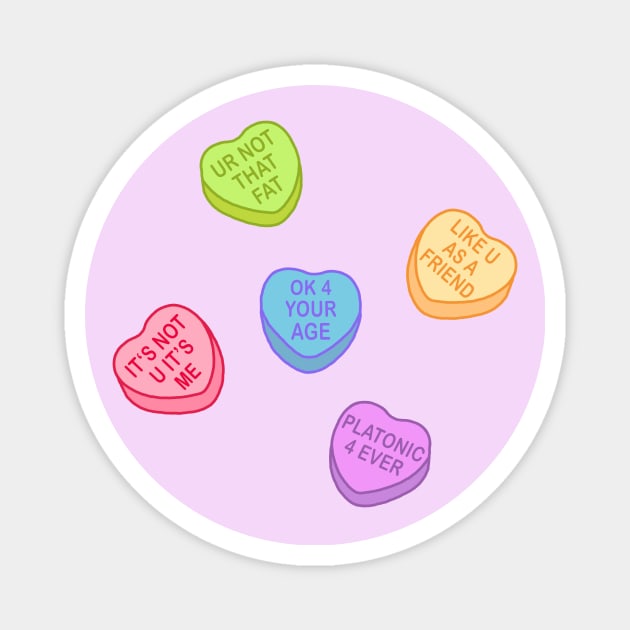 onversation Hearts - Disfuctional Sticker Pack - Valentines Day Magnet by NOSSIKKO